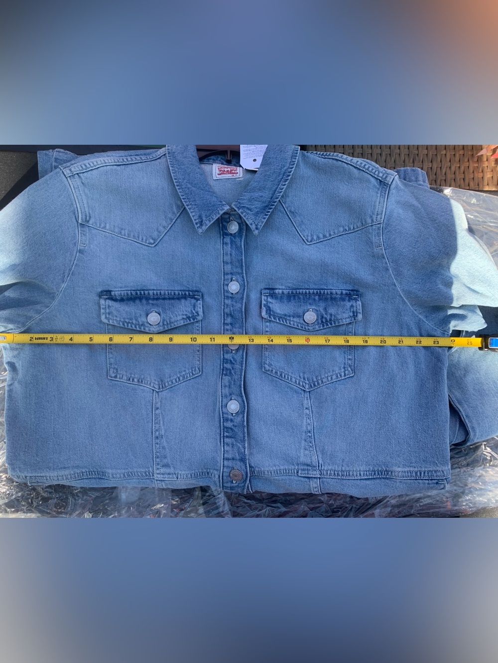 NWT women’s Levi's Light Blue Western Denim Button-Up long sleeve Dress - Picture 10 of 15